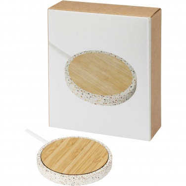 Logotrade werbemittel das Foto: Terrazzo 10 W kabelloses Bambus-Ladepad
