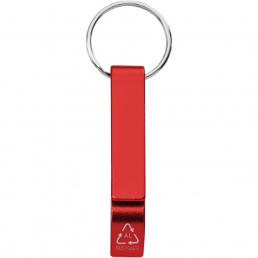 Logotrade Werbegeschenke das Foto: Tao Schlüsselanhänger mit Flaschen- und Dosenöffner aus recyceltem RCS Aluminium
