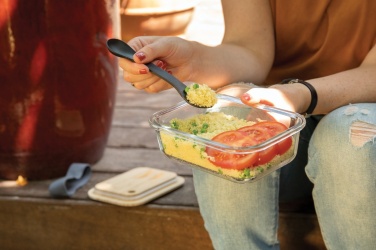 Logotrade Werbeartikel das Foto: Lunch-Box aus Glas mit Bambusdeckel