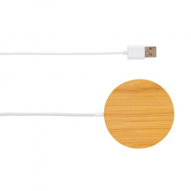Logotrade Logogeschenke das Foto: 10W Bambus magnetischer Wireless Charger
