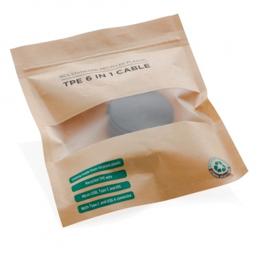 Logotrade Geschäftsgeschenke das Foto: 6-in-1 Kabel aus TPE und RCS Standard recyceltem Kunststoff