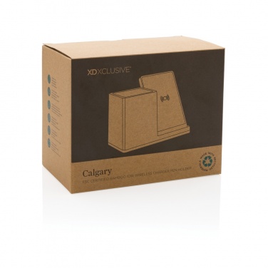 Logotrade Werbegeschenke das Foto: Calgary kabelloses 10W-Ladegerät aus Bambus