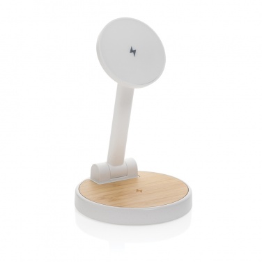Logotrade Werbegeschenke das Foto: Ontario 2-in-1 15W magnetischer Ladeständer aus RCS rPlastik