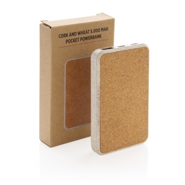 Logotrade werbemittel das Foto: Kork und Weizen 5.000 mAh Pocket-Powerbank