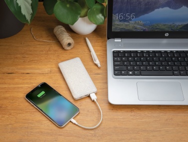 Logotrade Geschäftsgeschenke das Foto: 10.000 mAh Weizenstroh Powerbank