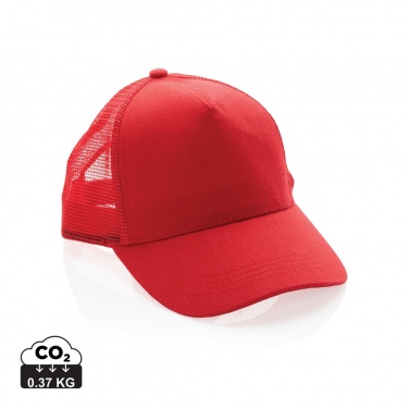 Logotrade Firmengeschenke das Foto: Impact AWARE™ 190gr Brushed rCotton 5 Panel Trucker-Cap