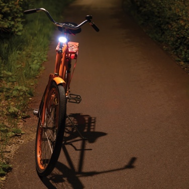 Logotrade Logogeschenke das Foto: Lumino USB Fahrradlicht-Set aus RCS recyceltem Kunststoff