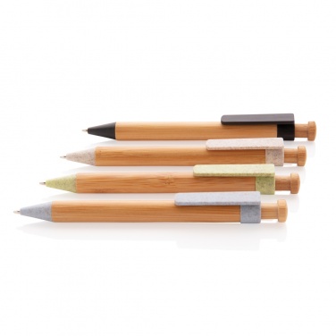 Logotrade Geschäftsgeschenke das Foto: Bambus Stift mit Wheatstraw-Clip