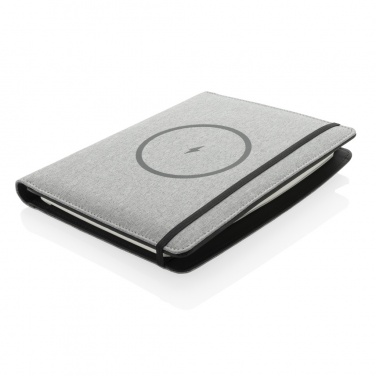 Logotrade Firmengeschenke das Foto: Air 5W Wireless Charging Notizbuch A5 mit 5000 mAh Powerbank