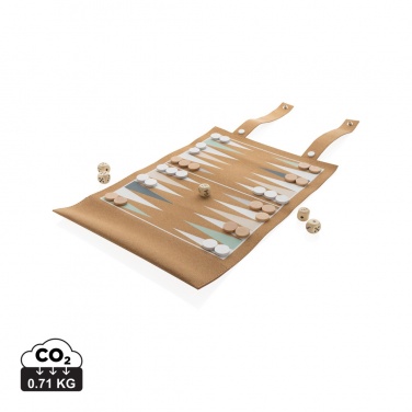Logotrade Firmengeschenke das Foto: Britton faltbares Backgammon und Damespiel Set aus Kork