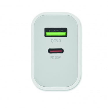 Logotrade Firmengeschenke das Foto: 18W 2-Port USB-Ladegerät EU-Ste