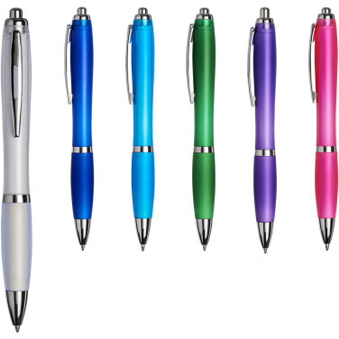 Logotrade Werbegeschenke das Foto: Curvy ballpoint pen with frosted barrel and grip