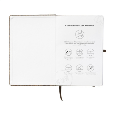 Logotrade Werbeartikel das Foto: CoffeeGround Korkpapier Notizbuch A5