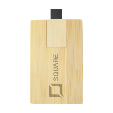 Logotrade Werbegeschenke das Foto: Kreditkarte USB Bamboo 32 GB