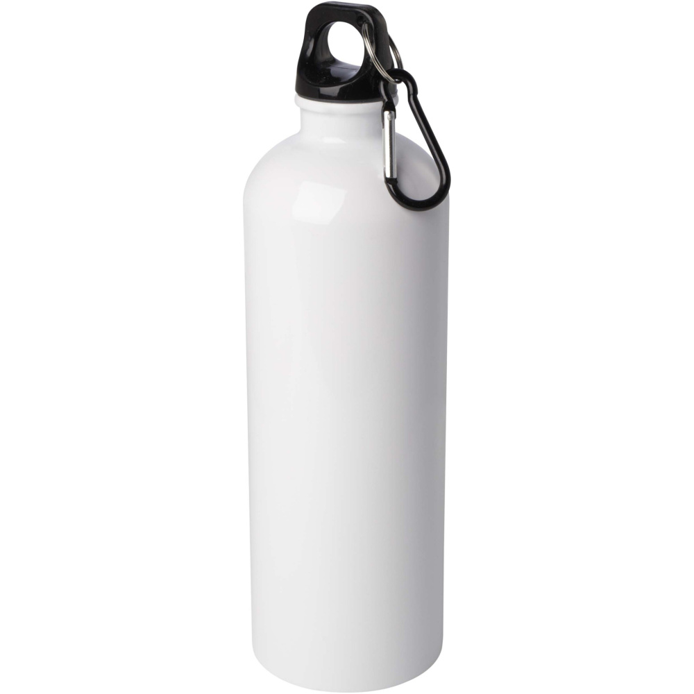 Logotrade Werbeartikel das Foto: Oregon 750 ml RCS-zertifizierte, einwandige Trinkflasche aus Edelstahl mit Karabinerhaken
