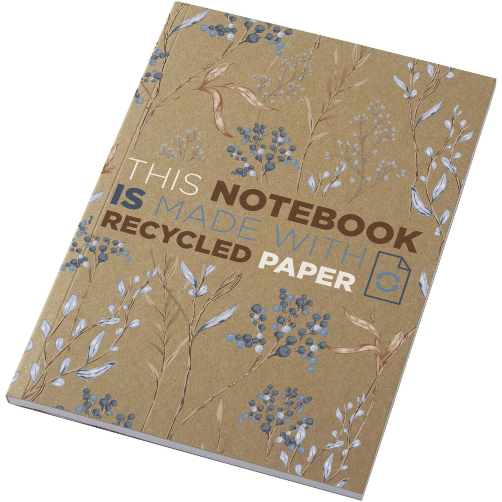Logotrade Werbeartikel das Foto: Novella Austen A5 Softcover Notizbuch aus recyceltem Kraftpapier – 50 Blatt 