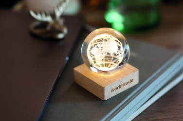 Logotrade Werbegeschenke das Foto: LED-Glaskugel Globus