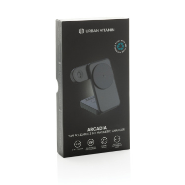 Logotrade werbemittel das Foto: Urban Vitamin Arcadia 15W 3in1 Magnet-Charger aus RCS rABS