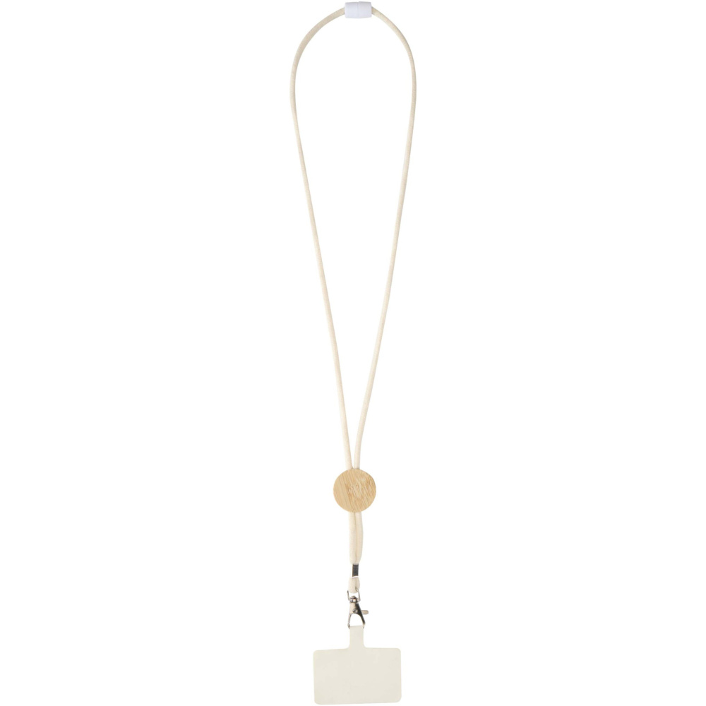 Logotrade Logogeschenke das Foto: Adhab Smartphone Lanyard mit Bambusdetails