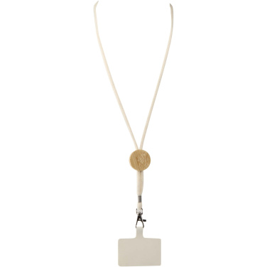 Logotrade Firmengeschenke das Foto: Adhab Smartphone Lanyard mit Bambusdetails