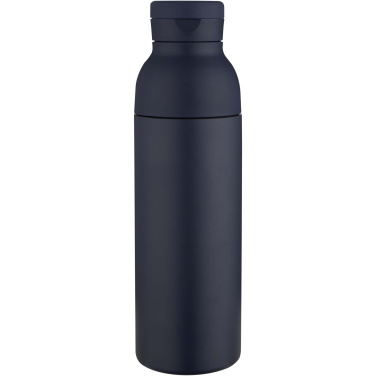 Logotrade Werbegeschenke das Foto: Illuminate 650 ml RCS-zertifizierte doppelwandige Trinkflasche aus recyceltem Edelstahl mit 3-teiligem Deckelset