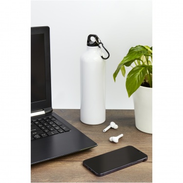 Logotrade corporate gift image of: Oregon 770 ml aluminium water bottle with carabiner