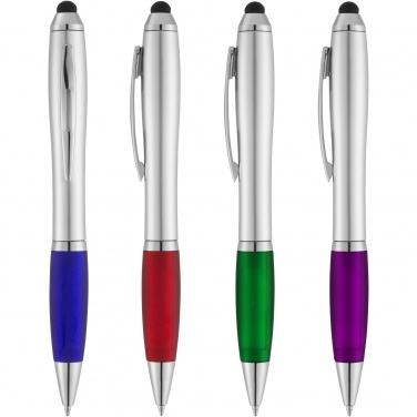 Logo trade promotional giveaways image of: Nash stylus ballpoint with coloured grip