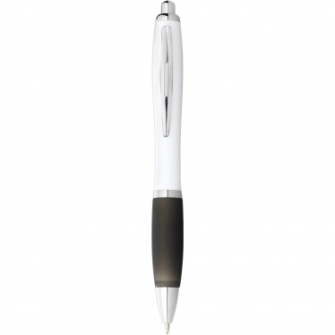 Logotrade corporate gift image of: Nash ballpoint pen white barrel and coloured grip