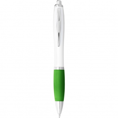 Logotrade promotional product picture of: Nash ballpoint pen white barrel and coloured grip