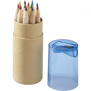 Logo trade advertising product photo of: Hef 12-piece coloured pencil set with sharpener