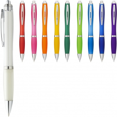 Logo trade corporate gift photo of: Nash ballpoint pen coloured barrel and grip
