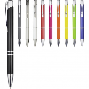 Logo trade business gifts image of: Moneta aluminium click ballpoint pen (blue ink)