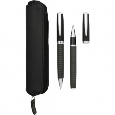Logotrade advertising product picture of: Carbon duo pen gift set with pouch