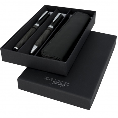 Logotrade promotional gifts photo of: Carbon duo pen gift set with pouch