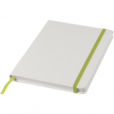 Logo trade business gift photo of: Spectrum A5 white notebook with coloured strap