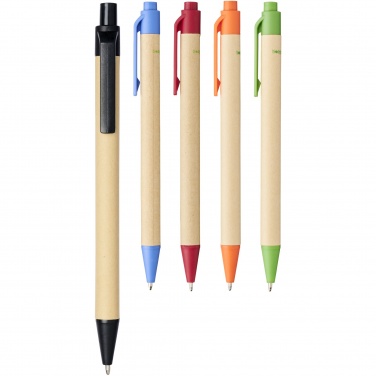Logo trade business gifts image of: Berk recycled carton and corn plastic ballpoint pen