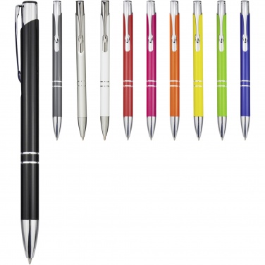 Logo trade promotional merchandise image of: Moneta aluminium click ballpoint pen (black ink)