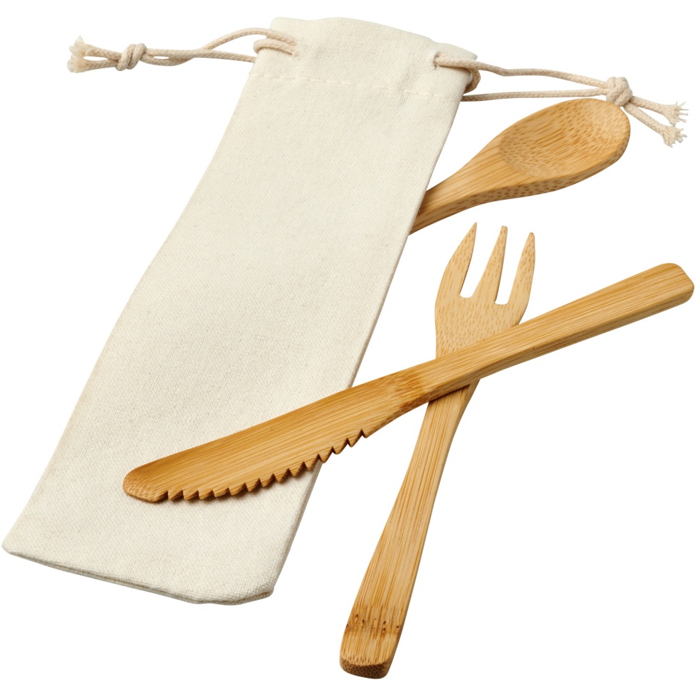 Logo trade promotional gifts image of: Celuk bamboo cutlery set