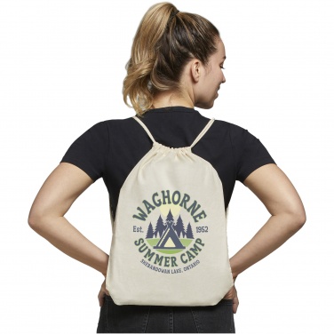 Logo trade promotional giveaways picture of: Oregon 100 g/m² cotton drawstring bag 5L