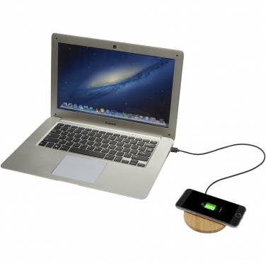 Logo trade promotional merchandise image of: Essence 5W bamboo wireless charging pad