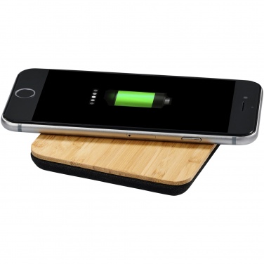 Logotrade advertising product picture of: Leaf 5W bamboo and fabric wireless charging pad