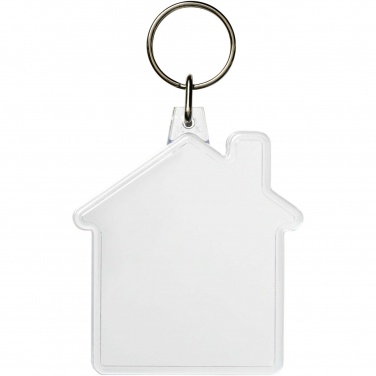 Logo trade promotional giveaways image of: Combo house-shaped keychain
