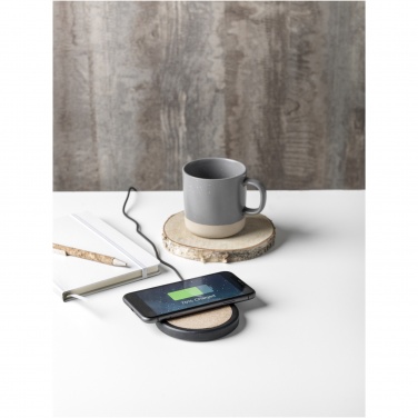 Logo trade corporate gifts picture of: Kivi 10W limestone/cork wireless charging pad