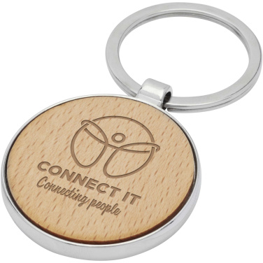 Logotrade corporate gifts photo of: Moreno beech wood round keychain