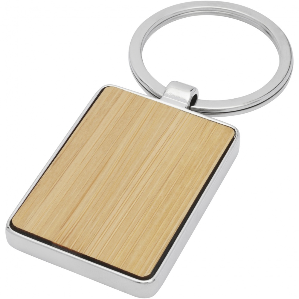 Logo trade promotional product photo of: Neta bamboo rectangular keychain