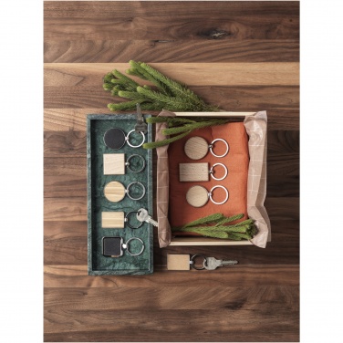 Logo trade promotional items image of: Neta bamboo rectangular keychain