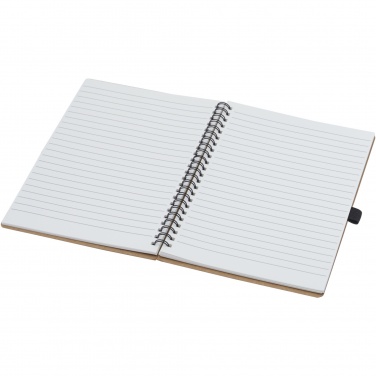 Logo trade corporate gifts image of: Cobble A5 wire-o recycled cardboard notebook with stone paper
