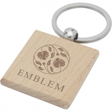 Logo trade promotional items picture of: Gioia beech wood squared keychain