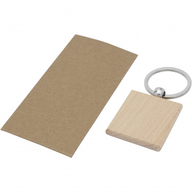 Logotrade promotional merchandise photo of: Gioia beech wood squared keychain