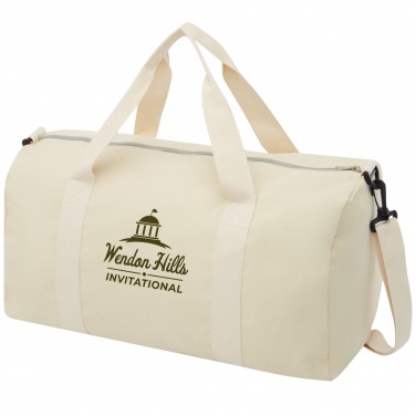Logotrade promotional giveaway image of: Pheebs 450 g/m² recycled cotton and polyester duffel bag 24L